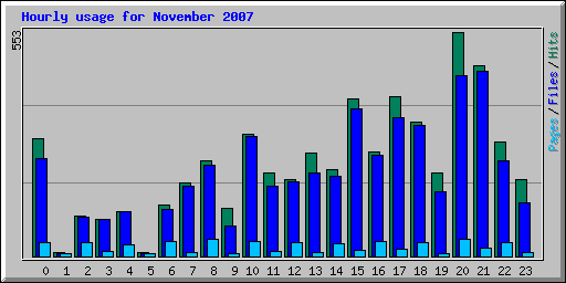 Hourly usage for November 2007