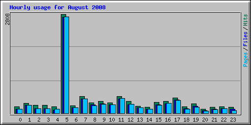 Hourly usage for August 2008