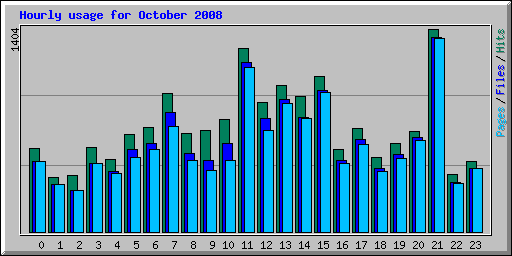 Hourly usage for October 2008