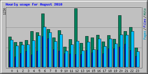 Hourly usage for August 2010