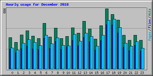 Hourly usage for December 2010