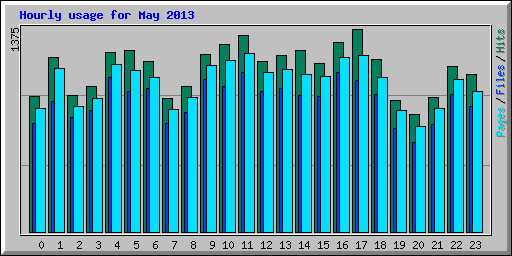 Hourly usage for May 2013