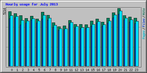 Hourly usage for July 2013