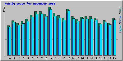 Hourly usage for December 2013