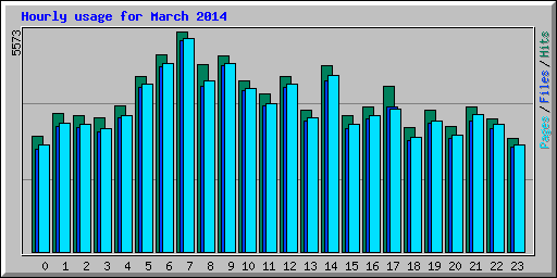 Hourly usage for March 2014