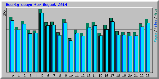 Hourly usage for August 2014