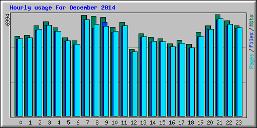 Hourly usage for December 2014