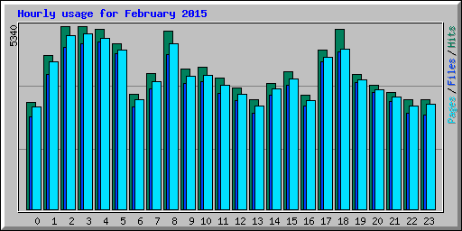 Hourly usage for February 2015