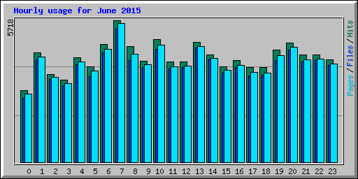 Hourly usage for June 2015