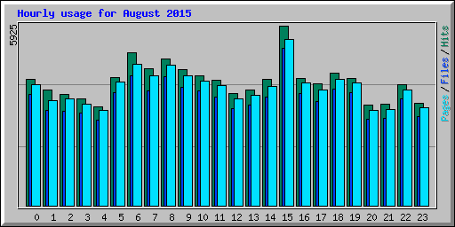 Hourly usage for August 2015