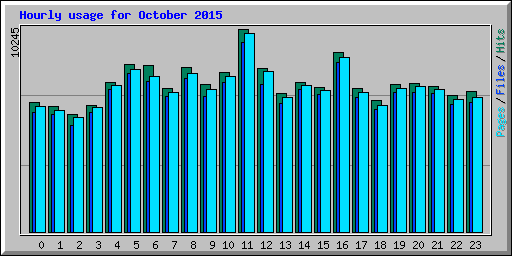 Hourly usage for October 2015