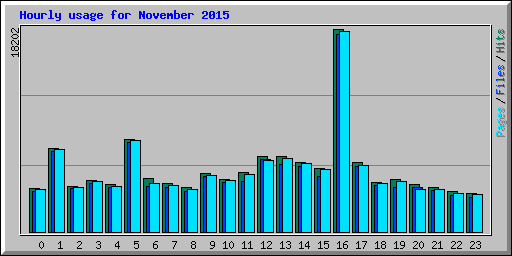 Hourly usage for November 2015