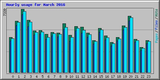 Hourly usage for March 2016